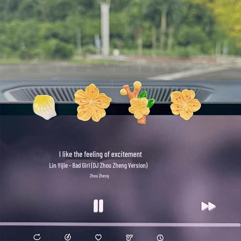 

3D Cherry Blossom Car Sticker - Peach Blossom Decoration for Interior