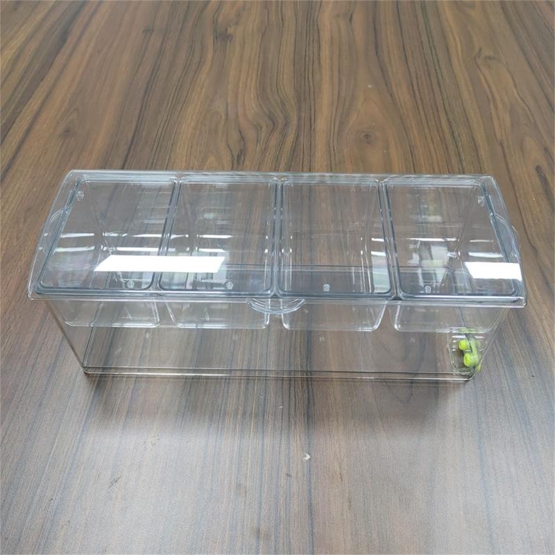 5 Compartment Plastic Spice Organizers Functional Condiment Container with 5 Spaces for Home or Outdoor Cooking Needs