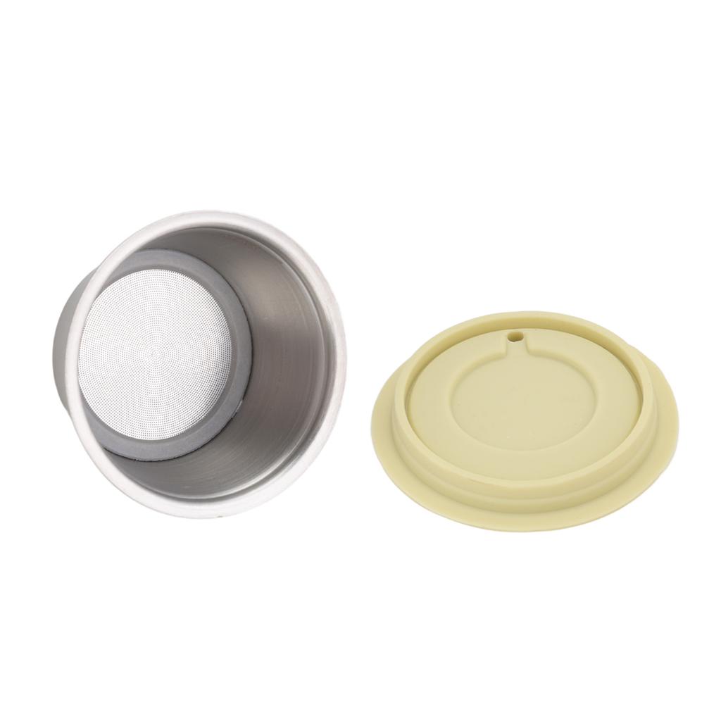 Stainless Steel Reusable Coffee Capsule Cup Refillable Coffee Pod Cup with Silicone Cover