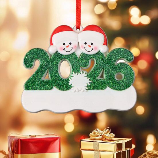 2026 Christmas Family Ornament Santa Hat Snowman DIY Family Name Xmas Tree Hanging Decoration Holiday Gift