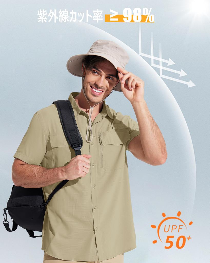 MAGCOMSEN Short Sleeve Military Stretch Work Top for Summer Light Size 2XL Men's Shirt, Cooling, Outdoor, Lightweight, Moisture-Wicking, Quick-Drying,