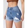 Women Summer Denim Shorts High Waist Ripped Hole Stretch Jeans Short Pants Ladies Casual Shorts