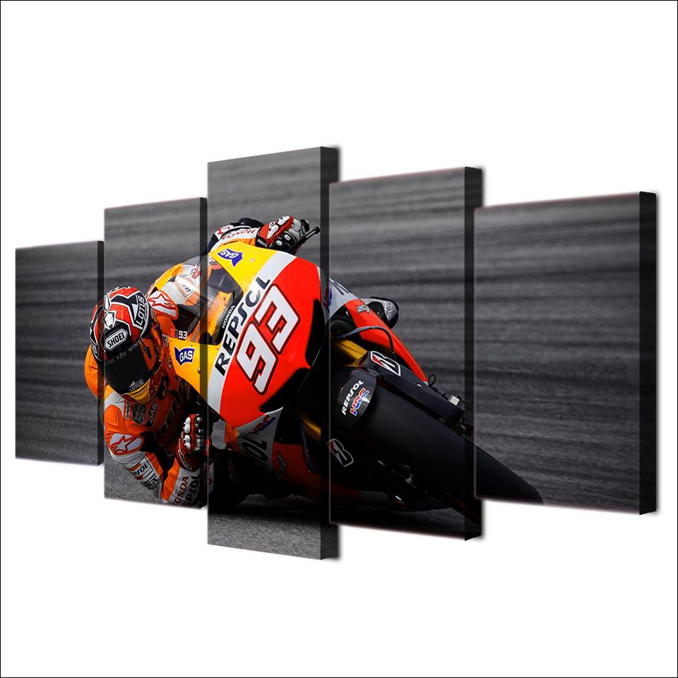 

Modern Canvas Painting Framework HD Print Wall Art Pictures 5 Pieces Sports Motorcycle Racing Poster Living Room Home Decoration No Frame 20x35cm*2 20x45cm*2 20x55cm*1 No Frame