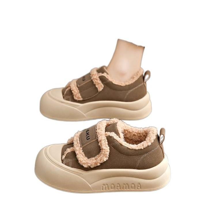 Fleece warm winter sports cotton shoes new Velcro outer board shoes