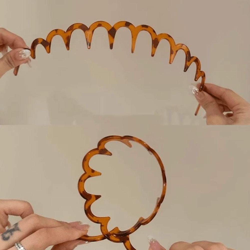 U-Shaped Fashion Tooth Hair Comb Headband for Women - Reversible Korean Style High Cranium Headbands with Teeth for Teen Girls