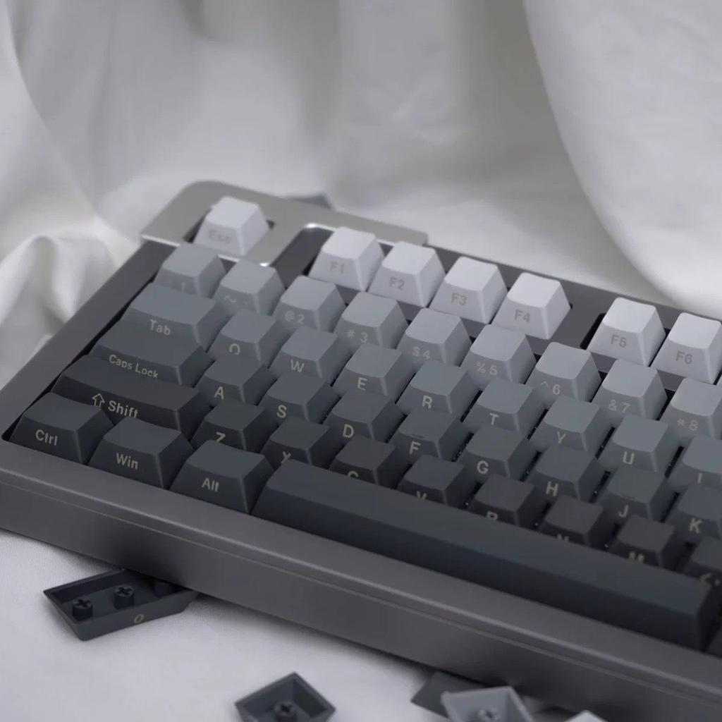 Polar Day Gradient Translucent Keycap Set with Micro-Dust Positive Engraving