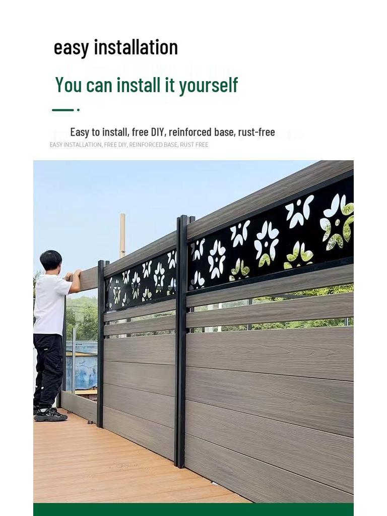 WPC Outdoor Fence: Sunscreen, Waterproof, Anti-Corrosion Wood for Garden and Courtyard Installation