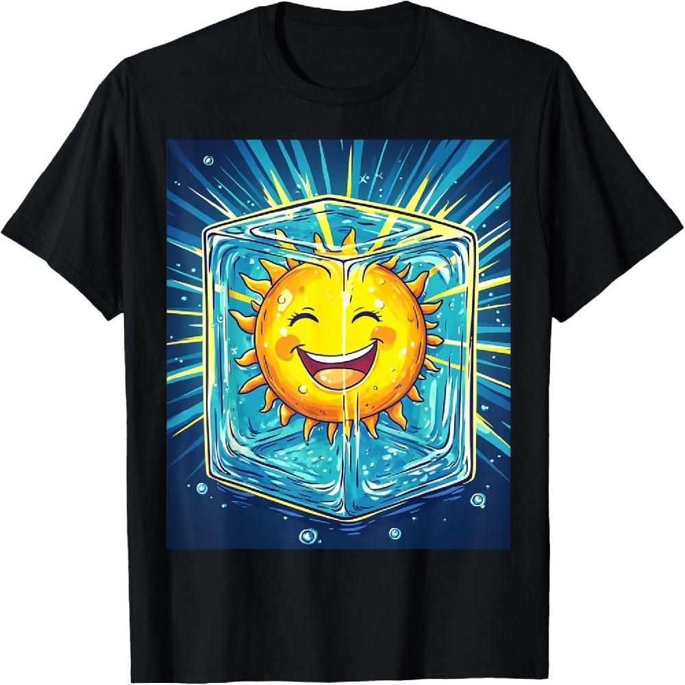 

Funny Sun in Ice Cube Humorous Graphic T-Shirt XXXXXL чорний