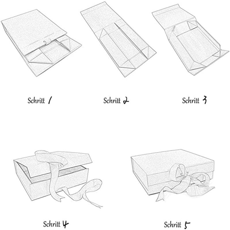 Stabile, faltbare Geschenkbox aus Pappe mit magnetischem Schnallenband, exquisite einfarbige Muschelschale