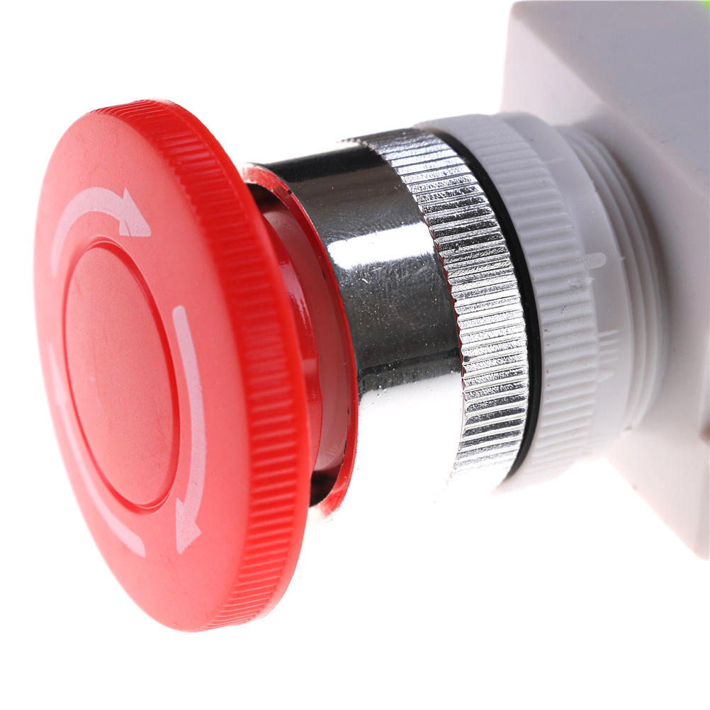 

Red Mushroom Cap 1No 1Nc Dpst Emergency Stop Push Button Switch Ac 660V 10A
