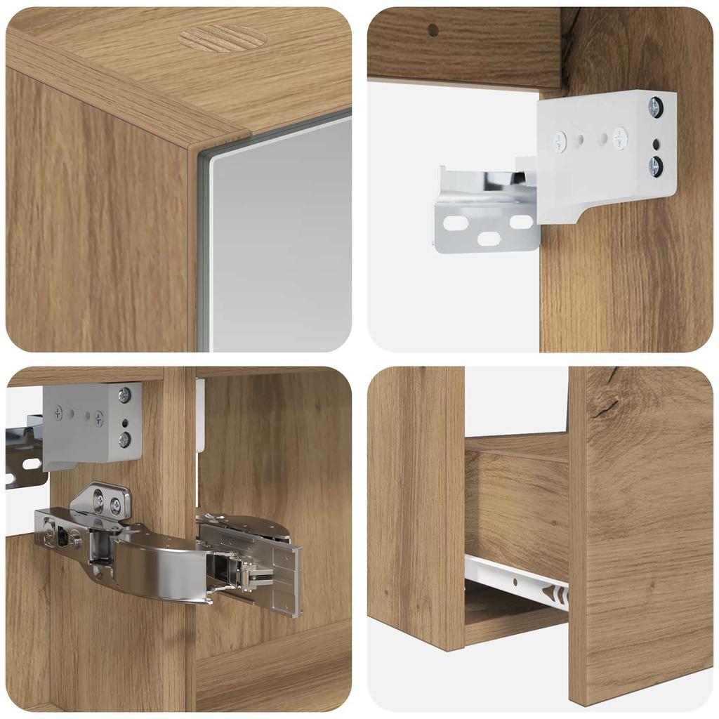 Bathroom Cabinet Set 5 Pcs Artisan Oak 50 X 14.5 X 70 Cm