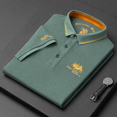 Polo de Manga Corta Casual de Moda Bordado para Hombre Verano Top Cómodo