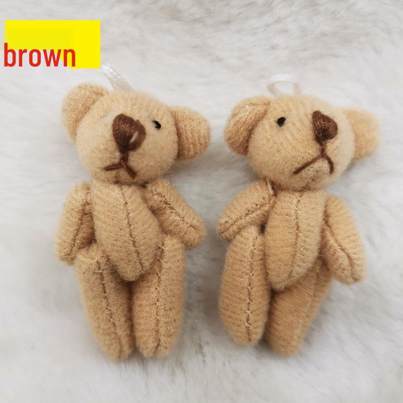 

Мини Шарнирный Брелок Плюшевый Мишка - 4см Плюшевая Игрушка с Аксессуарами для Одежды 4cm коричневый