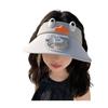 Kids Hat with Built-in Fan Cartoon Shape Oversized Brim UV-Resistant Sun Hat Cartoon Style Adjustable Wind Speed Hat