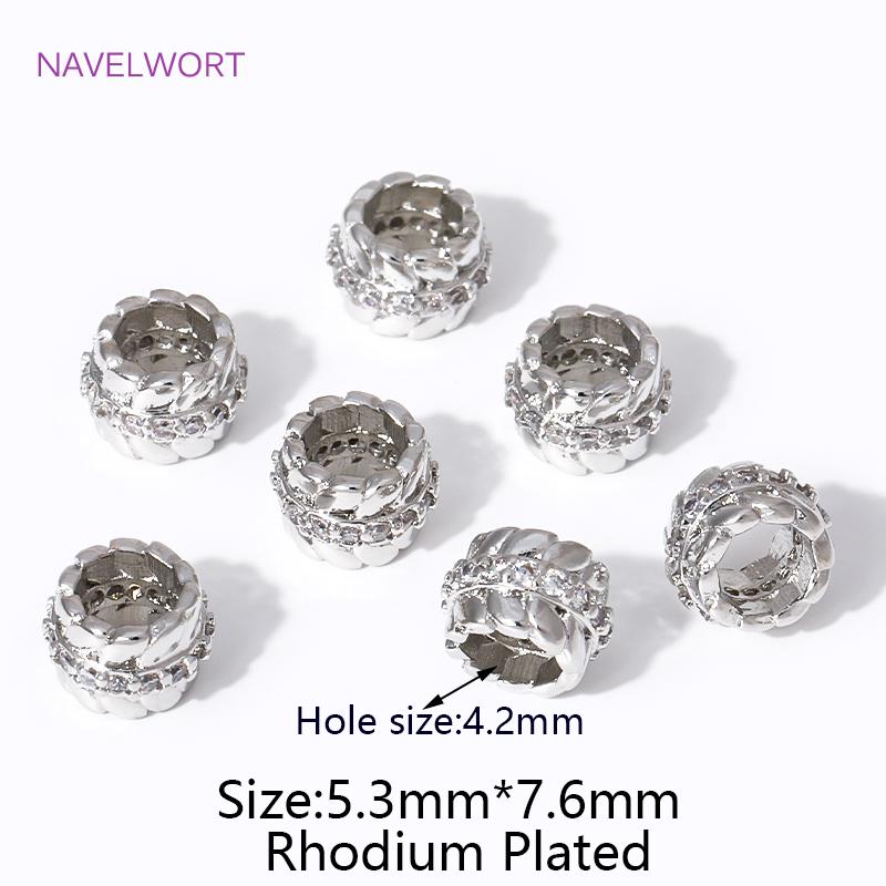 

18K Gold Plated Brass Weave Round 7.5MM Spacer Beads,Separators For Beads,DIY Beading Jewelry Making Accessories Findings 2 pieces