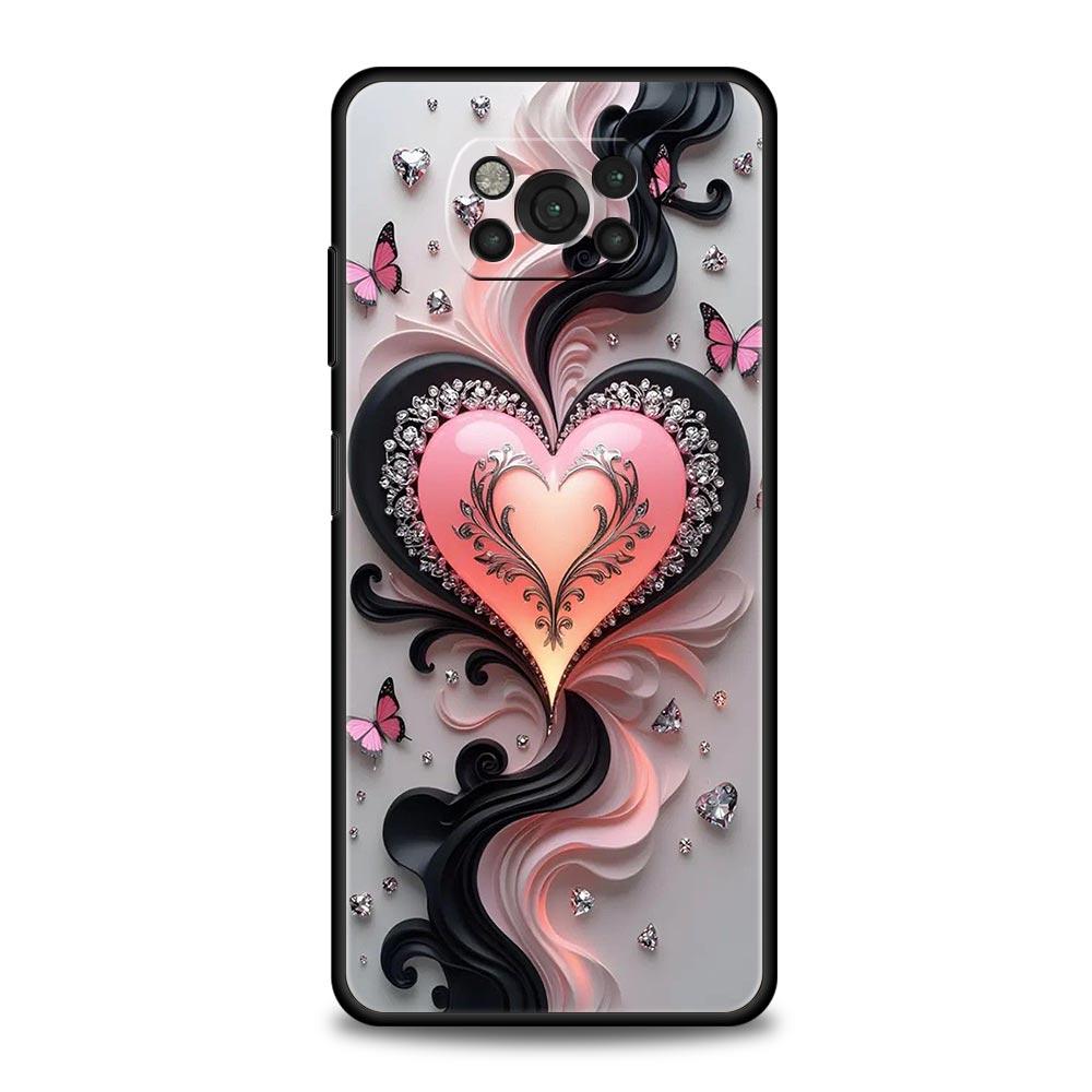 Colored Love Heart Printed Phone Case Cover  for Xiaomi Poco F7 Ultra F6 F5 F4 F3 X6 X5 X4 X3 NFC C51 C55 M4 GT Soft TPU Shell