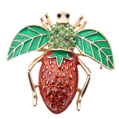 Fashion Drip Oil Color Glaze Rhinestone Bee Brooch Cute Personality Clothing Alloy Corsage Brooch