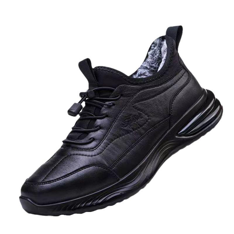 Winter Men's Casual Warmth Low-top Sports Black Soft-soled Spot Sports Shoes Ultra-light Velvet Thickened Shoes for Men and Women