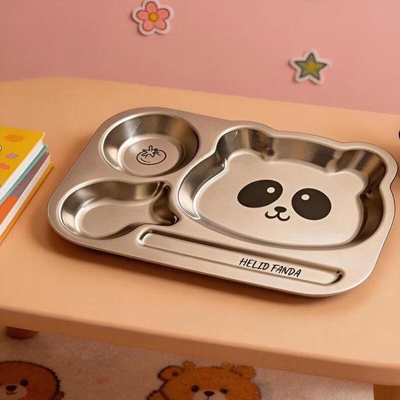 Xinyichu 304 Stainless Steel 3-Compartment Kids Plate