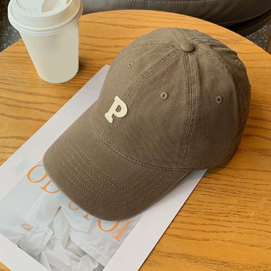 Unisex Embroidery P Letter Print Extended Brim Adjustable Baseball Hat Sunscreen Visor Sun Hat Fashion Accessories