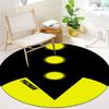 Covor rotund Pac-Man, Covor pentru camera de zi, dormitor, canapea, cameră de joacă, Covoraș antiderapant pentru podea