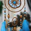 Cattura Sogni Piuma Blu Bohemien Campanelli a Vento Creativi Grande Appeso a Parete Decorazioni per la Casa Regali per Ragazze Ornamenti Fatti a Mano