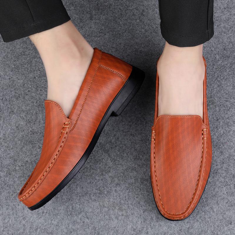 Plus Size 45 46 Leather Loafers Men Moccasins 2025 Mens Casual Shoes Breathable Slip On Flats Male Driving Shoes 2024