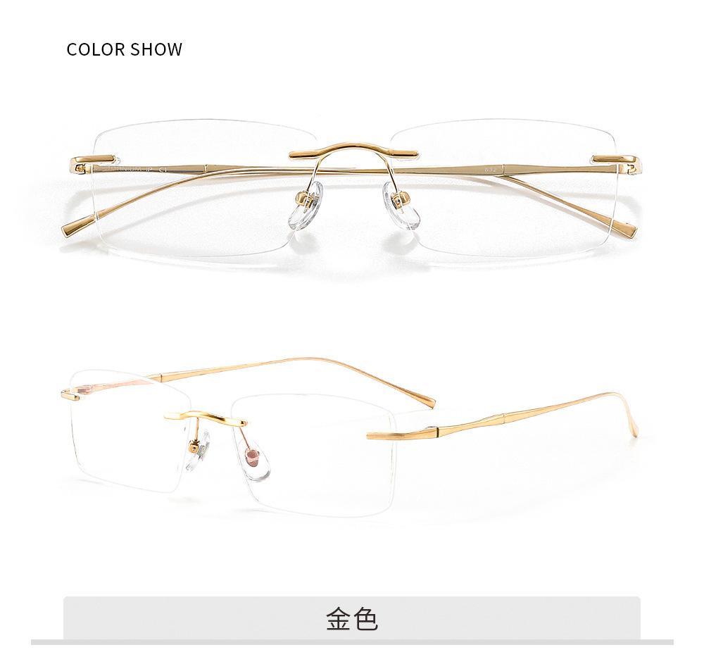 Fashion Rimless Business Eyewear Ultra Light Pure Titanium Luxury Optical Prescription Eyeglasses Man Woman Big Size Spectacle