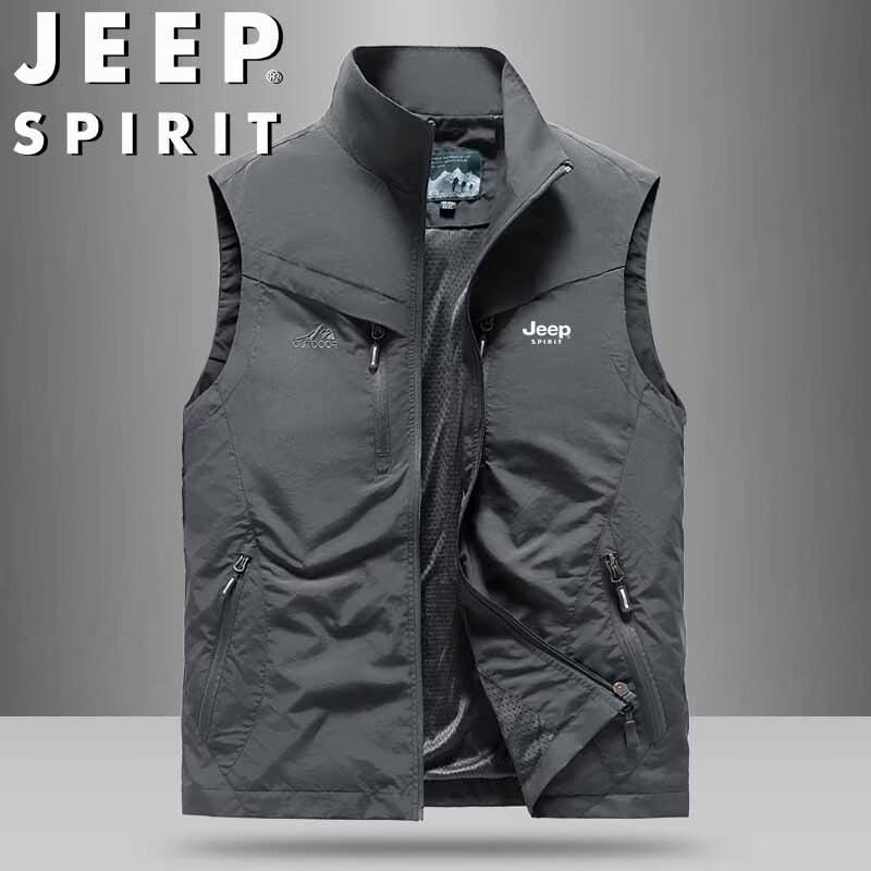 JEEP SPIRIT Men s Lightweight Stand Collar Outdoor Vest 4XL