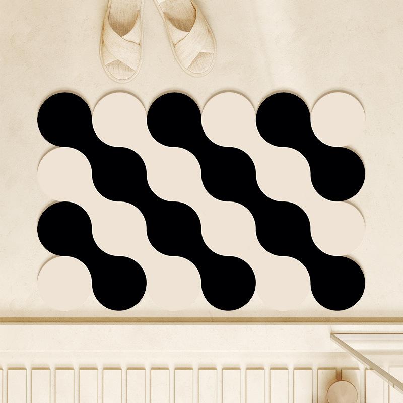 

Коврик для ванной с рисунком, прочный впитывающий коврик для туалетной двери, нескользящий коврик для домашнего хозяйства, грязный и простой в уходе коврик из диатомовой грязи 40 * 60Cm