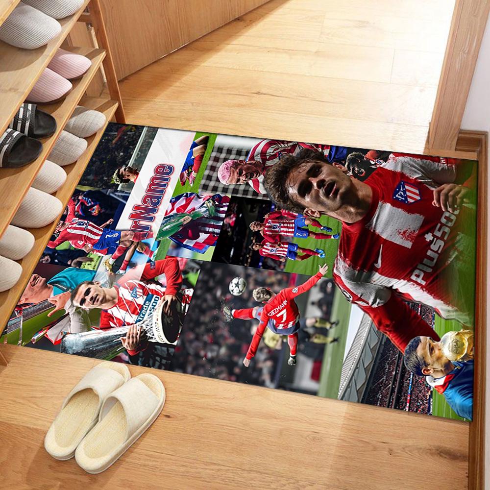 Atletico Madrid Personalized Text Floor Rug Office Rug Suitable for Entryway Balcony Kitchen Playrooms Anti-slip Rug Office home decor