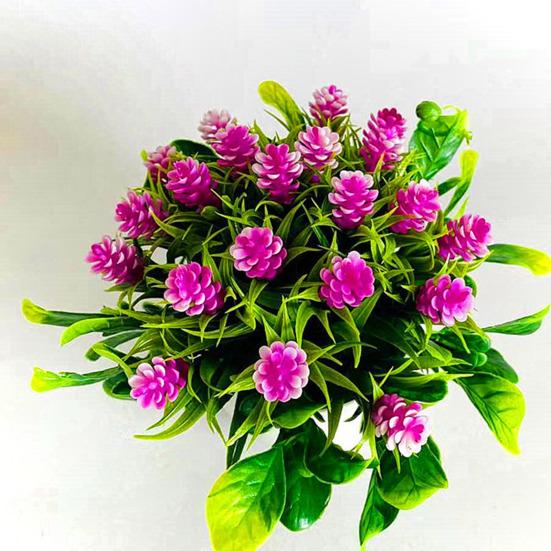 1 Set Artificial Bonsai Non-fading Practical Plastic Simulation Pine Cone Plants for Decorating