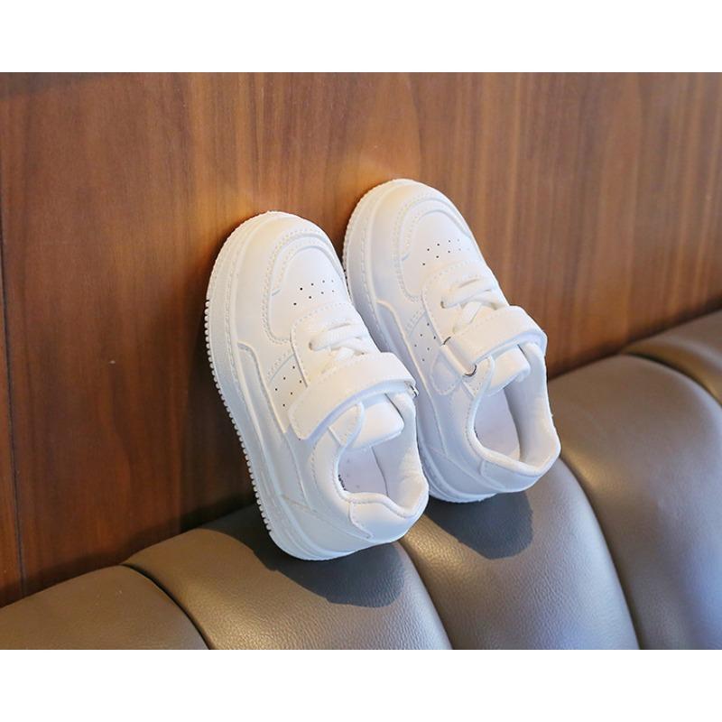 21-38 Children's White Shoes, Boys and Girls Sneakers, Casual Shoes, Leather Soft Sole Baby Shoes