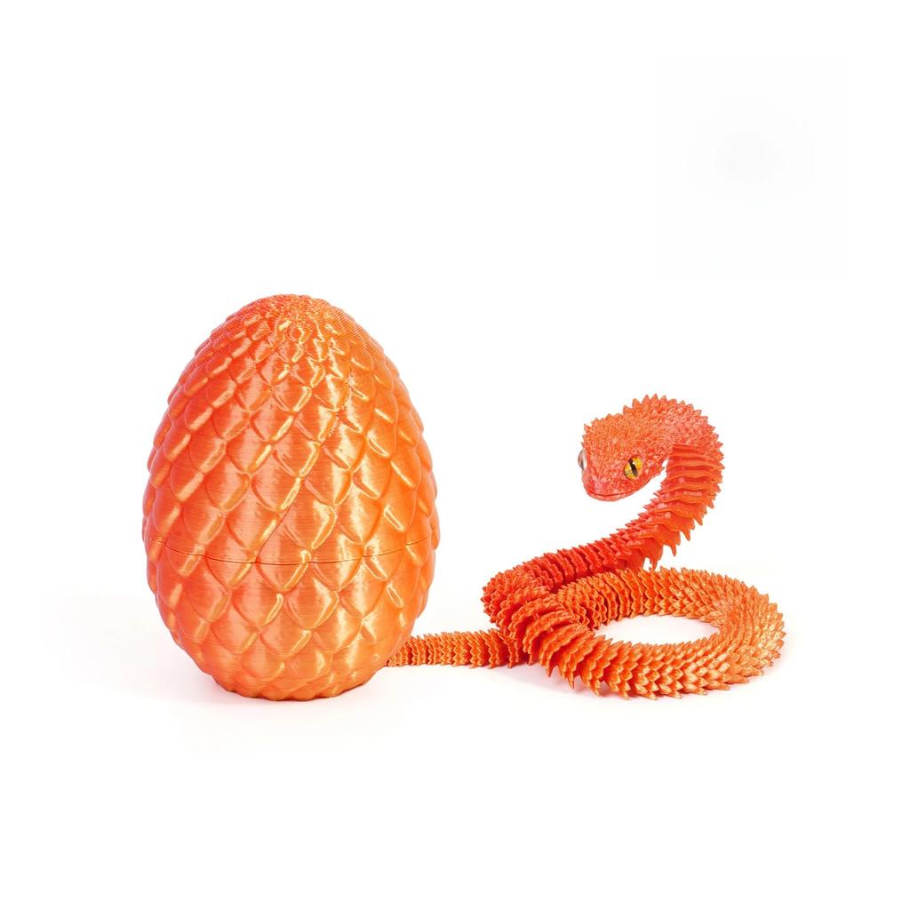 3D Printed Snake with Egg Joint Mobility Simulate Snake Ornament Desktop Home Animal Decoration Kids Desktop accessories