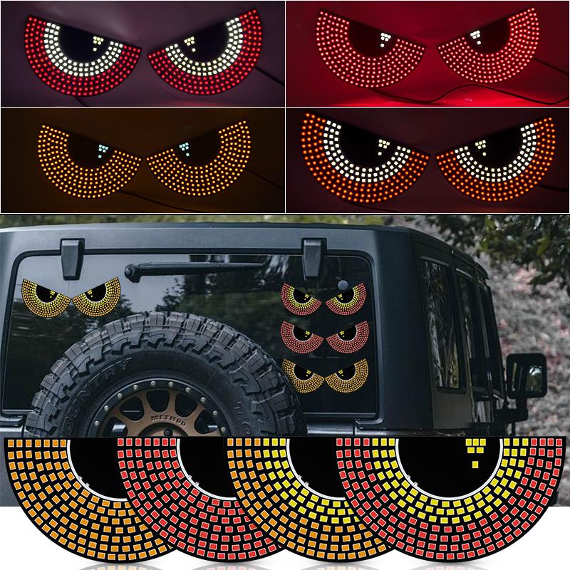 LED-Auto-Dekorationsleuchte, lustige Teufelsaugen-Atmosphärenleuchten, LKW-Auto-Front- und Heckscheiben-USB-Blitzlicht-Warnleuchten