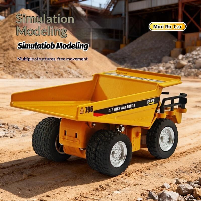 Metal Remote Control Engineering Car Set - Mining Truck Excavator Forklift Heavy-Duty Die-Cast Tabletop Play 1:64 Display Model Set