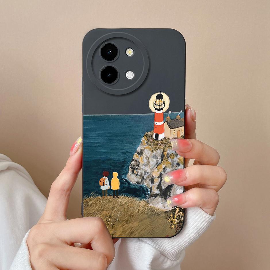 For Vivo Y38 5G Cases Love Heart Flowers Liquid Silicone TPU Shockproof Cover For VivoY200i VivoT3x Prevalent Coque Funda Shell