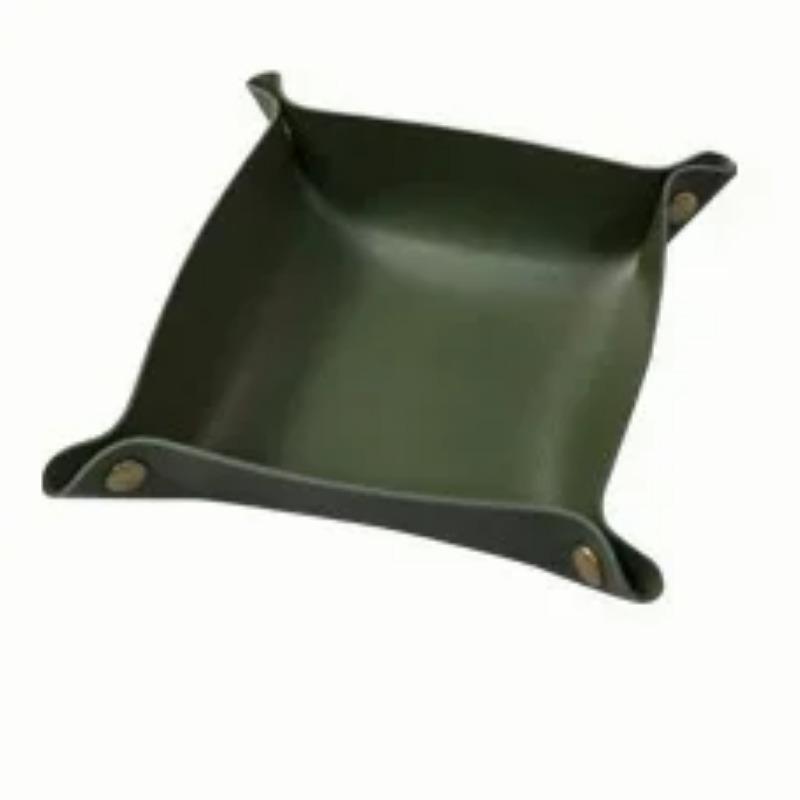 

Leather Storage Tray Dice Box Coin Desktop Jewelry Box Makeup Key Tray DIY Household Folding Tray Storage Case Small