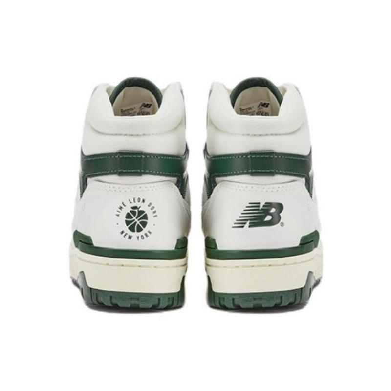 Aimé Leon Dore x New Balance 650 Unisex Leder High Top Retro Basketballschuhe Weiß Grün BB650RL1
