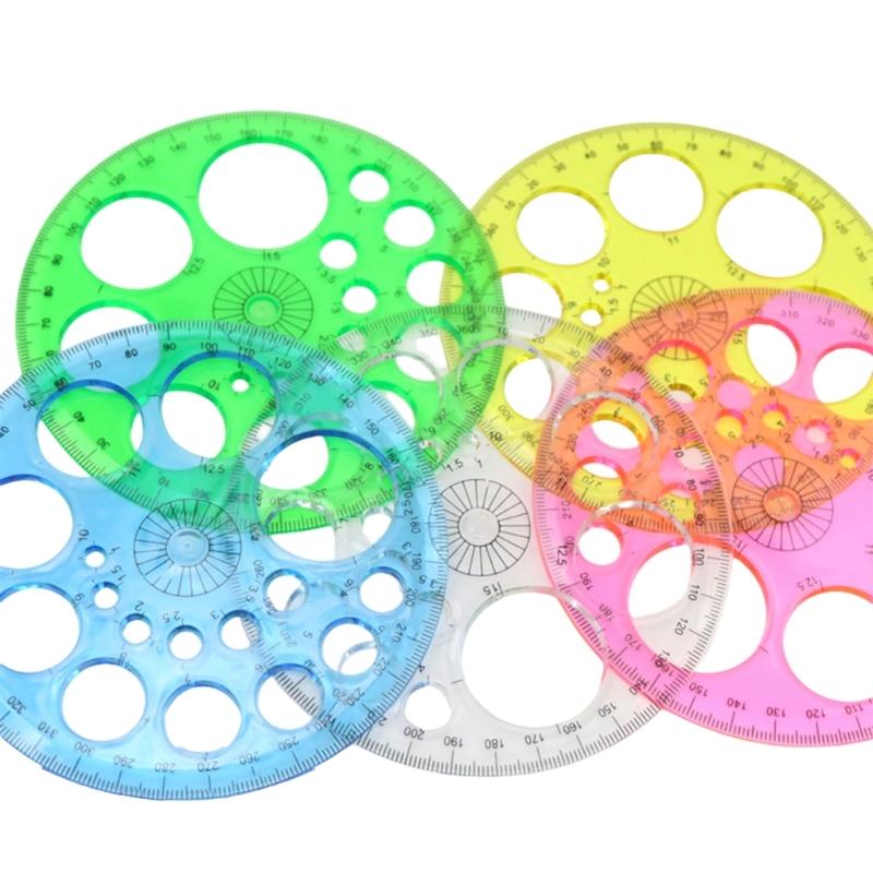 

5 шт./набор круглых шаблонов для кругов, трафаретов, линейка, транспортир, большой и малый круг, вспомогательный инструмент для рисования 1