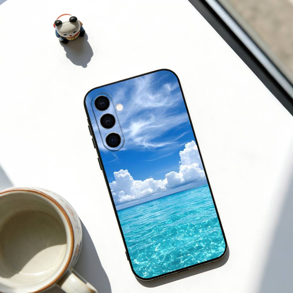 Aesthetic Healing Sky  Phone Case Black Silicone Soft For Samsung Galaxy A73,A72,A71,A70,A53,A52,A51