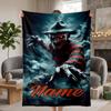 Freddy Krueger Custom Flannel Blankets Soft Warm Cozy Throws for Home Decor Holiday Gifts