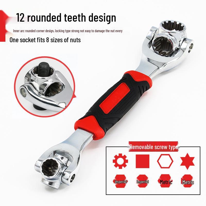 Niemiecki 52-w-1 Wielofunkcyjny Zestaw Kluczy Nasadowych i Uniwersalny Klucz z Obrotową Głowicą 8-w-1