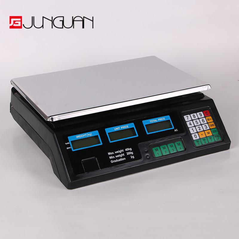 40kg Watermelon Color Box Electronic Fruit Price Computing Bench Scale Green Backlight