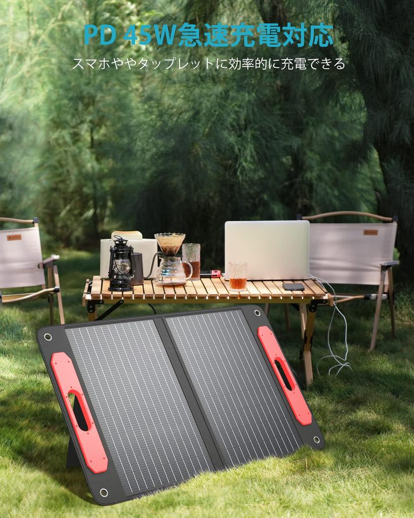 ELECAENTA Solar Fast Foldable Solar 3M DC Backflow Portable Power Solar Outdoor Disaster Preparedness Panel, 75W, PD45W, QC3.0 Charging, Charger,