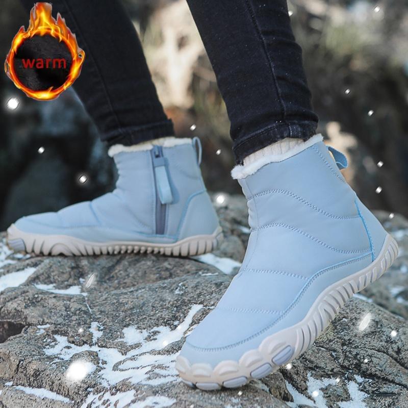 Women Snow Boots Winter Outdoor Work Shoes Men Waterproof Cotton Shoes Warm Fur Anti Slip Snow Boots Comfort Zipper Cotton Boots