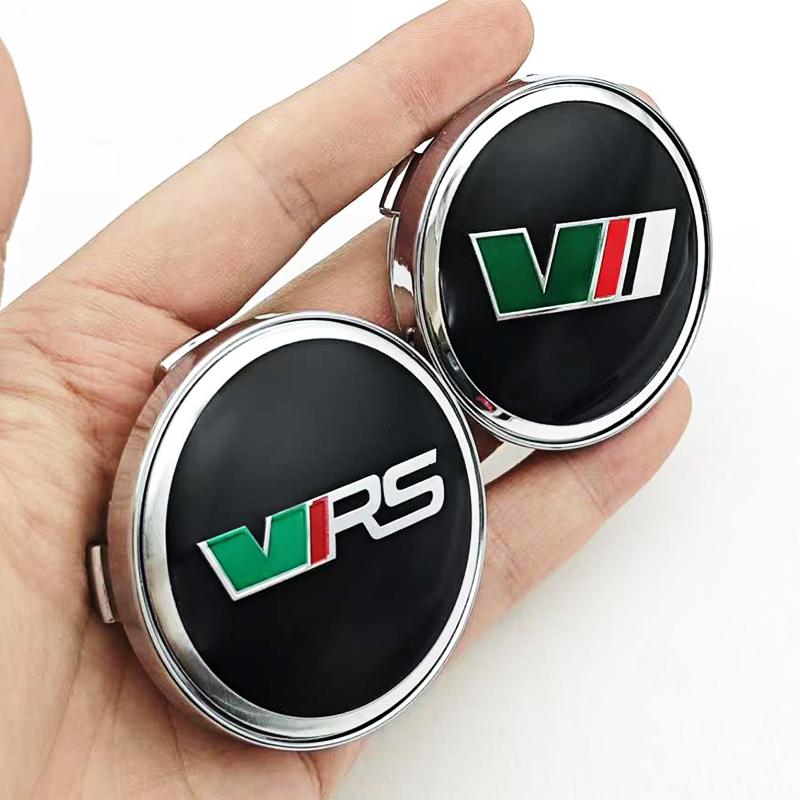 4Pcs 60mm Car Wheel Hub Caps Cover Rim Logo V VRS Badge For Skoda Fabia Octavia Rapid Kodiaq Superb A4 A5 Mk3 Karoq Accessories