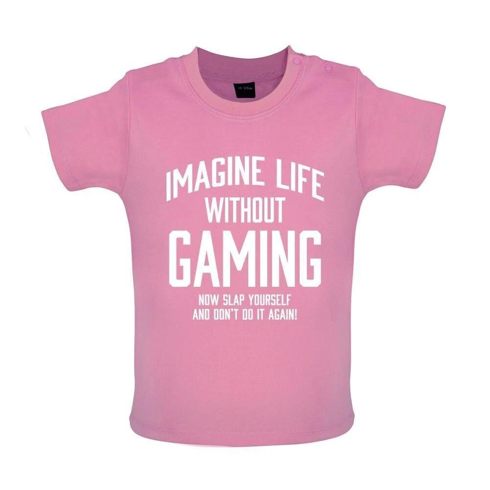 Imagine Life Without Gaming - Baby Kids Boys Girls Unisex T-Shirt / Babygrow - Game Gamer Funny Video 100