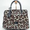 ANYA HINDMARCH Carker Unborn Calf Leopard Print Handbag Boston Bag Leather Grey Brand Tassel A4 Capacity Women's Logo Plate