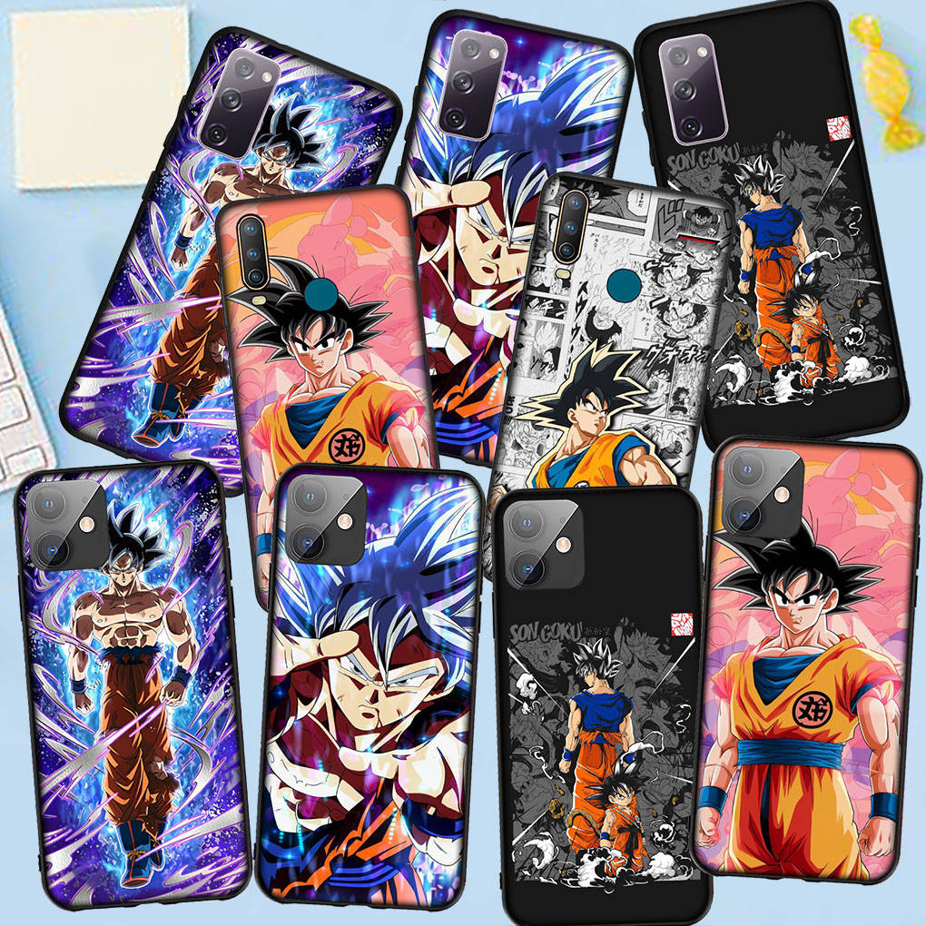 Telefono dėklas, skirtas Samsung Galaxy S25 S24 S23 iPhone 16 15 Xiaomi Redmi Note 14 13 12 16E 11 Pro Max XR OPPO Moto Super Dragon Ball Goku DragonBall dangtelis